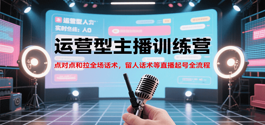运营型主播训练营，点对点和拉全场话术，留人话术等直播起号全流程(更新7月)-搞钱利器