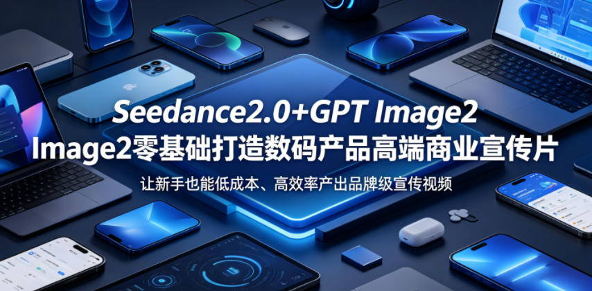 Seedance2.0+GPT Image2零基础打造数码产品高端商业宣传片，让新手也能低成本、高效率产出品牌级宣传视频-搞钱利器