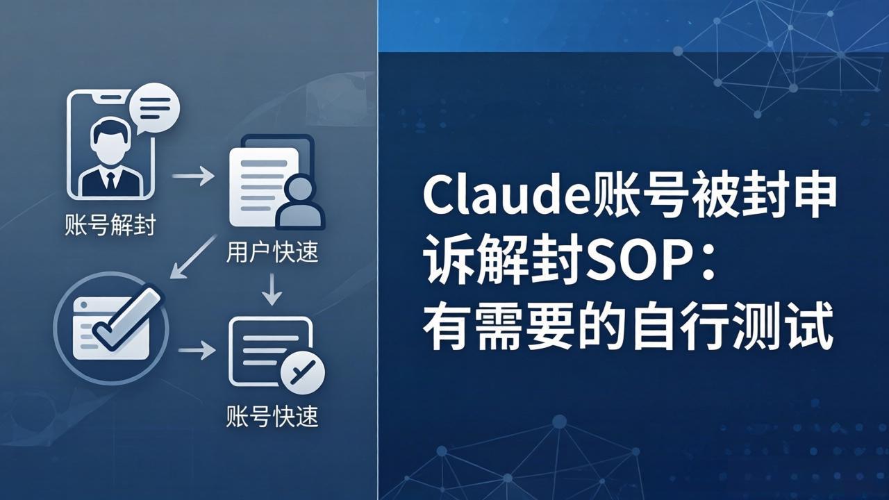 Claude账号被封申诉解封SOP：有需要的自行测试-搞钱利器