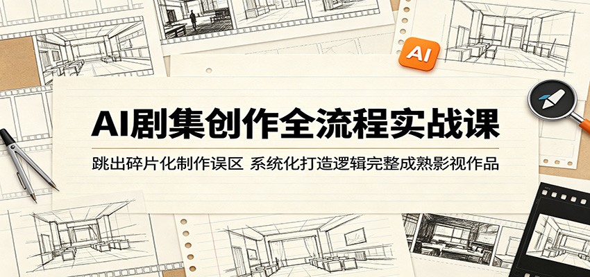 AI剧集创作全流程实战课：跳出碎片化制作误区，系统化打造逻辑完整成熟影视作品-搞钱利器
