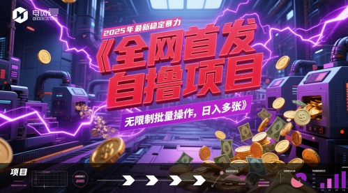 全网首发，2025年最新稳定暴力全自动自撸项目，无限制批量操作，日入多张【揭秘】-搞钱利器