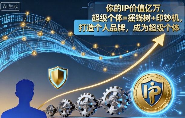 你的IP价值亿万，超级个体=摇钱树+印钞机，打造个人品牌，成为超级个体-搞钱利器