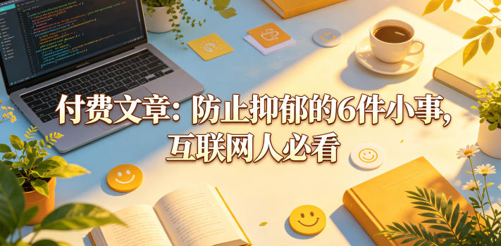付费文章：防止抑郁的6件小事，互联网人必看！-搞钱利器