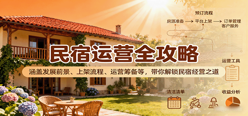 民宿运营全攻略：涵盖发展前景、上架流程、运营筹备等，带你解锁民宿经营之道-搞钱利器