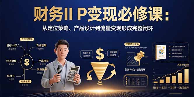 财务IP变现必修课：从定位策略、产品设计到流量变现形成完整闭环-搞钱利器
