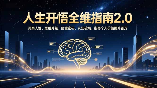 人生开悟全维指南2.0：洞察人性、思维升级、财富密码，认知破局，指导个人价值提升百万-搞钱利器