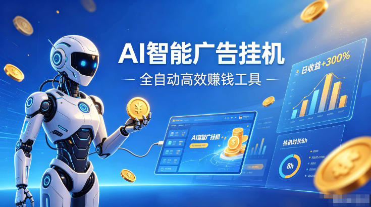 AI智能广告挂G，在家自动賺收益，全程无需人工操作、不用直播、不用拉人【揭秘】-搞钱利器