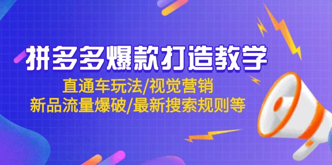 拼多多爆款打造教学：直通车玩法/视觉营销/新品流量爆破/最新搜索规则等-搞钱利器