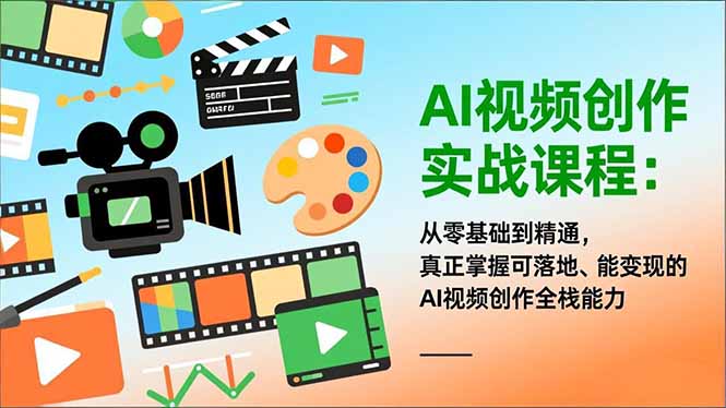 AI视频创作实战课程：从零基础到精通，真正掌握可落地、能变现的AI视频创作全栈能力-搞钱利器