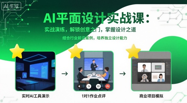 AI平面设计实战课，实战演练，解锁创意之门，掌握设计之道-搞钱利器
