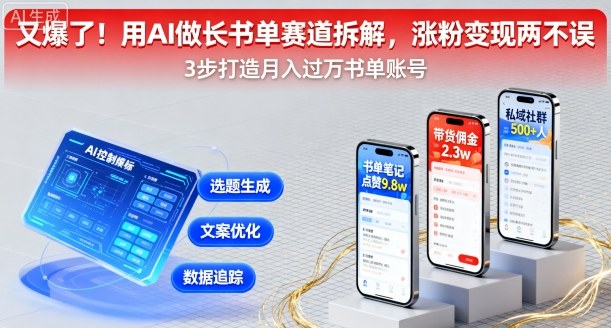 又爆了！用AI做长书单赛道拆解，涨粉变现两不误-搞钱利器