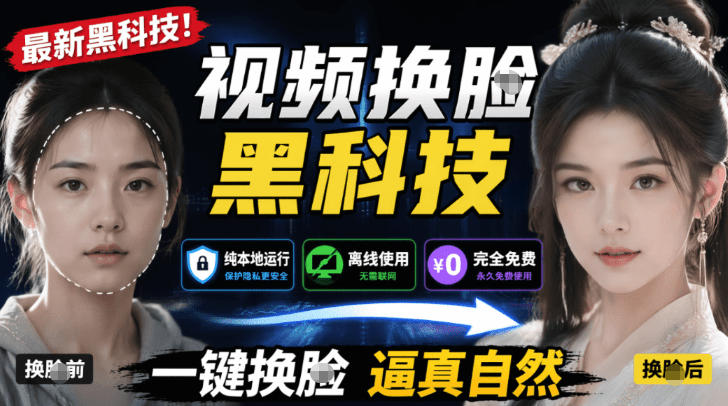 AI人工智能如此夸张？一键视频换Lian黑科技，纯本地离线运行，本地视频换Lian娱乐工具，AI FaceSwap-搞钱利器
