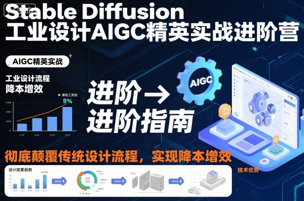 Stable Diffusion工业设计AIGC精英实战进阶营，彻底颠覆传统设计流程，实现降本增效-搞钱利器
