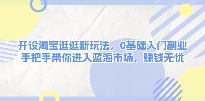 开设淘宝逛逛新玩法，0基础入门副业，手把手带你进入蓝海市场，赚钱无忧-搞钱利器