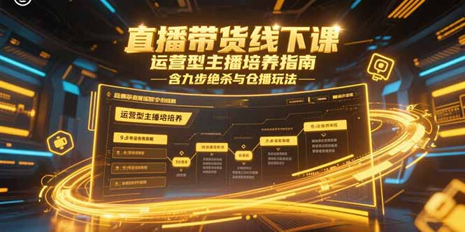 直播带货线下课，运营型主播培养指南，含九步绝杀与仓播玩法-搞钱利器