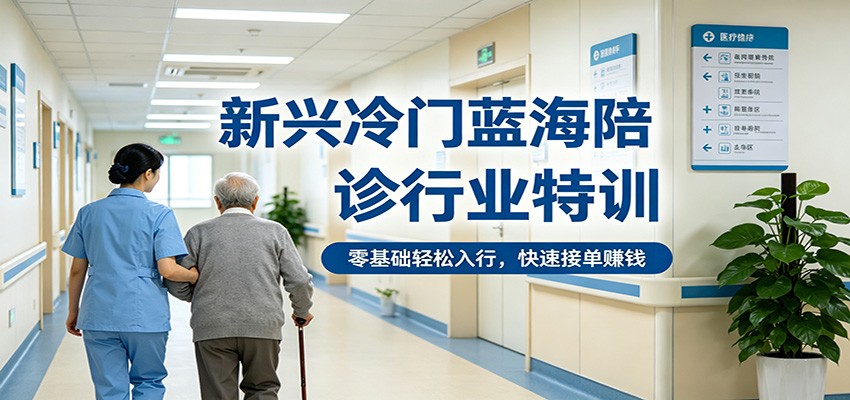 新兴冷门蓝海陪诊行业特训，零基础轻松入行，快速接单赚钱-搞钱利器