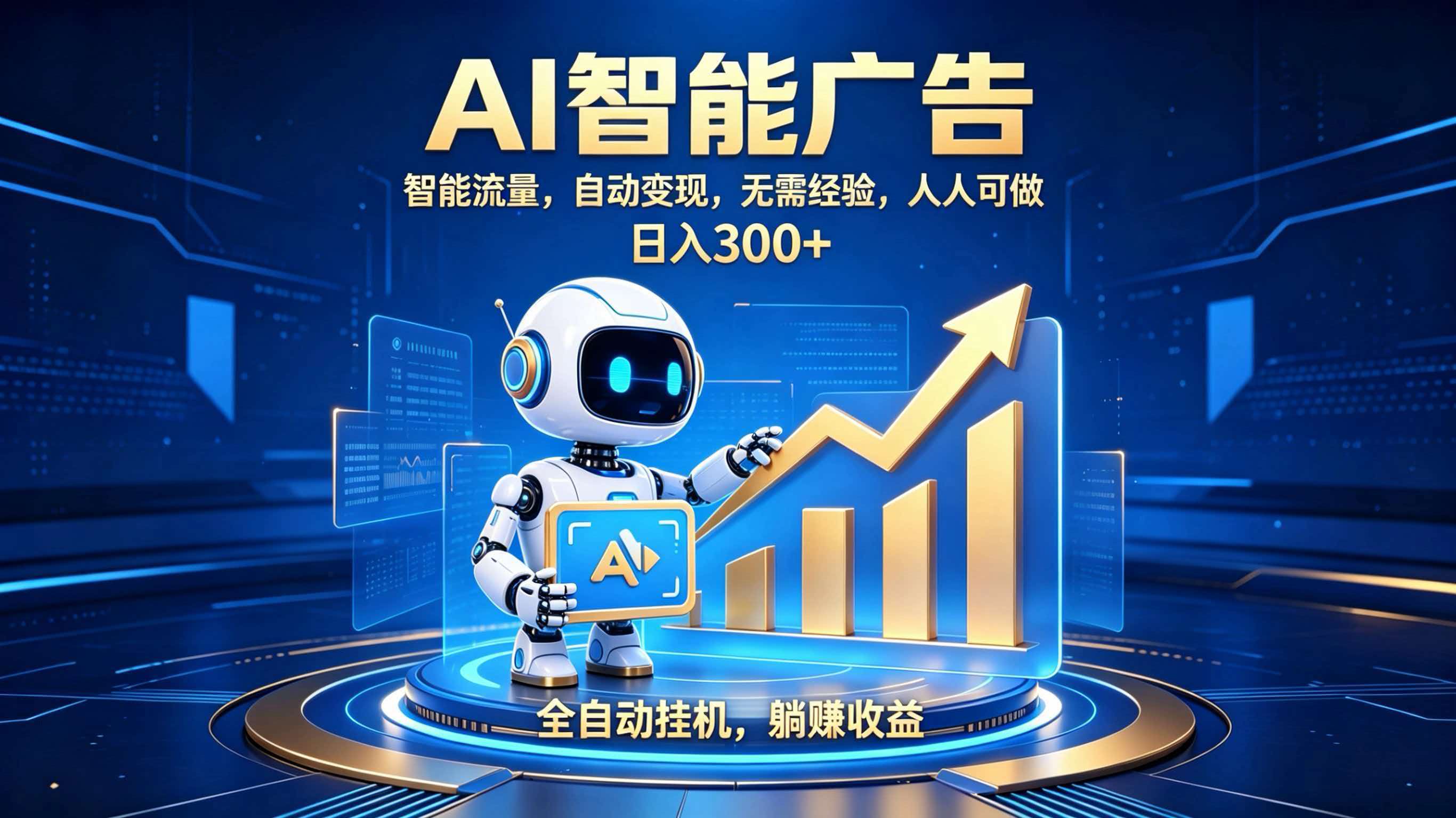 轻资产新赛道，全自动AI广告，打造持续收益-搞钱利器