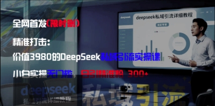 精准打击：价值3980的DeepSeek私域引流实操课，小白实操无门槛，日引精准粉300+-搞钱利器