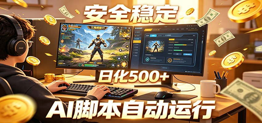 三角洲全自动挂机，AI脚本躺赚，日化500+-搞钱利器