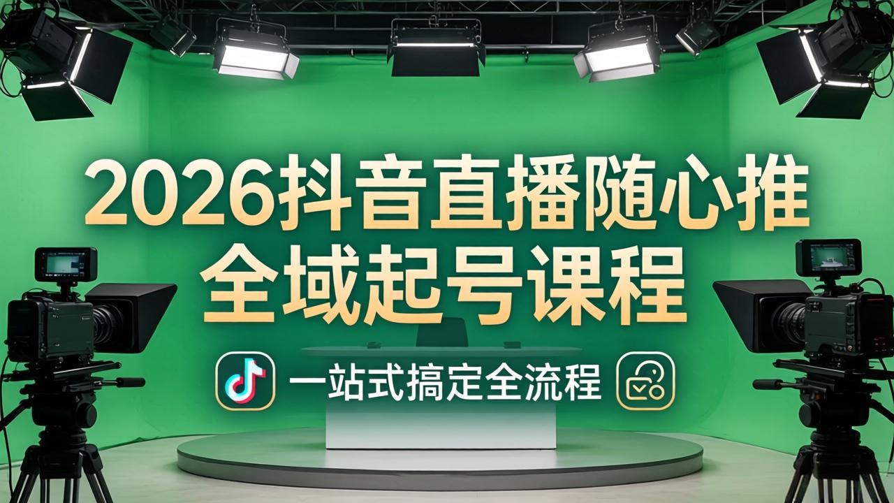 2026抖音直播随心推全域起号课程：一站式搞定直播起号、稳号、放量全流程(更新4月-搞钱利器