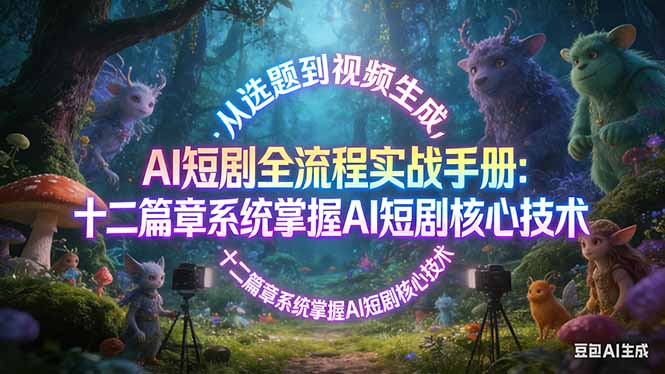 AI 短剧全流程实战手册：从选题到视频生成，十二篇章系统掌握 AI 短剧核心技术-搞钱利器