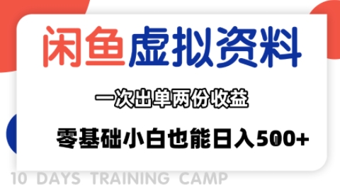 闲鱼虚拟资料新变现玩法，信息差项目，一次出单两份收益，无需囤货，可批量矩阵，零基础小白也能日入多张-搞钱利器