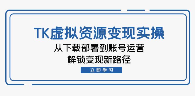 TK虚拟资料变现实操：从下载部署到账号运营，解锁变现新路径-搞钱利器