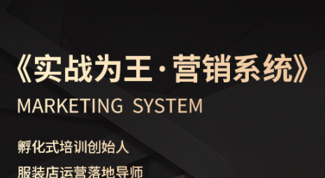 老杨·服装老板必修课《实战为王-营销系统》实现业绩被动式增长-搞钱利器