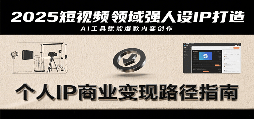 2025短视频领域强人设IP打造，结合爆款案例与AI工具应用，从个人出镜到商业成交转化-搞钱利器