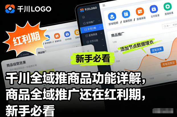 千川全域推商品功能详解，商品全域推广还在红利期，新手必看-搞钱利器