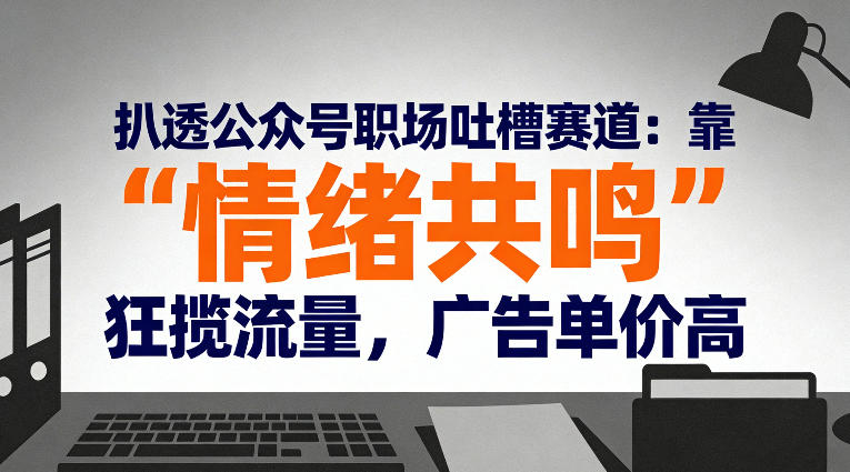扒透公众号职场吐槽赛道：靠“情绪共鸣”狂揽流量，广告单价高-搞钱利器