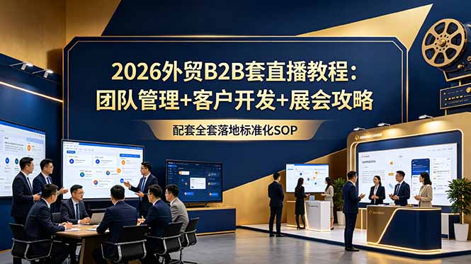 2026外贸B2B套直播教程：团队管理+客户开发+展会攻略，配套全套落地标准化SOP-搞钱利器