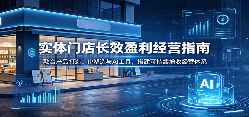 实体门店长效盈利经营指南：融合产品打造、IP塑造与AI工具，搭建可持续增收经营体系-搞钱利器