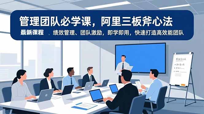 管理团队必学课，阿里三板斧心法、绩效管理、团队激励，即学即用，快速打造高效能团队-搞钱利器