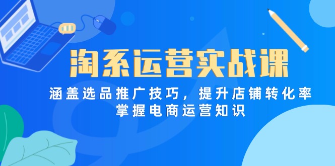 淘系运营实战课，涵盖选品推广技巧，提升店铺转化率，掌握电商运营知识-搞钱利器