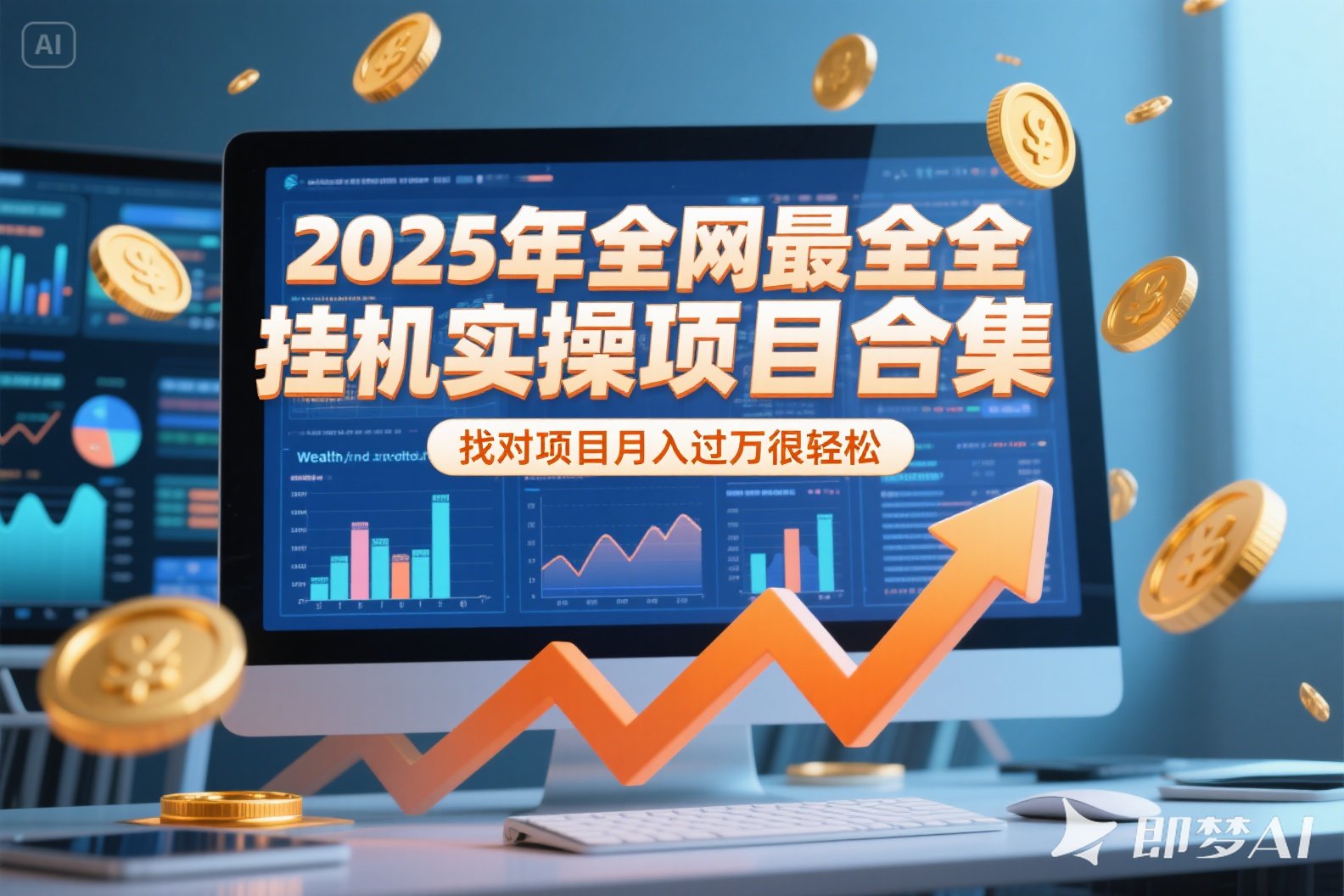 2025年挂机实操项目实操演练，挂机类型，AI直播类型，轻资产创业类型…-搞钱利器