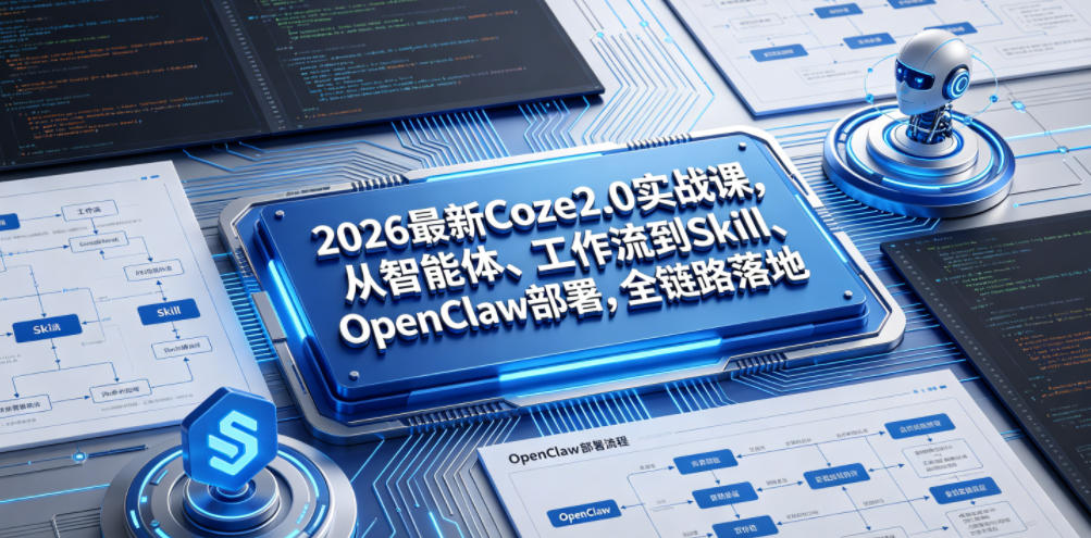 2026最新Coze2.0实战课，从智能体、工作流到Skill、OpenClaw部署，全链路落地-搞钱利器