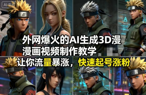 外网爆火的AI生成3D漫画视频制作教学，让你流量暴涨，快速起号涨粉！-搞钱利器