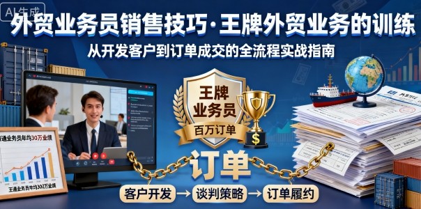 外贸业务员销售技巧，王牌外贸业务的训练-搞钱利器