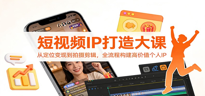 短视频IP打造大课：从定位变现到拍摄剪辑，全流程构建高价值个人IP-搞钱利器