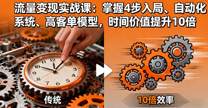 流量变现实战课：掌握4步入局、自动化系统、高客单模型，时间价值提升10倍-搞钱利器