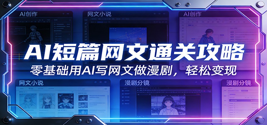 AI短篇网文通关攻略：零基础用AI写网文做漫剧，轻松变现-搞钱利器