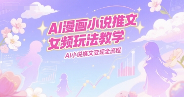 AI漫画小说推文女频玩法教学，AI小说推文变现全流程-搞钱利器