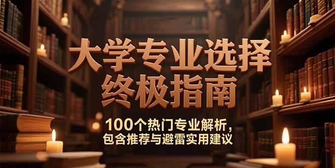 付费文：大学专业选择终极指南,100个热门专业解析,包含推荐与避雷实用建议-搞钱利器
