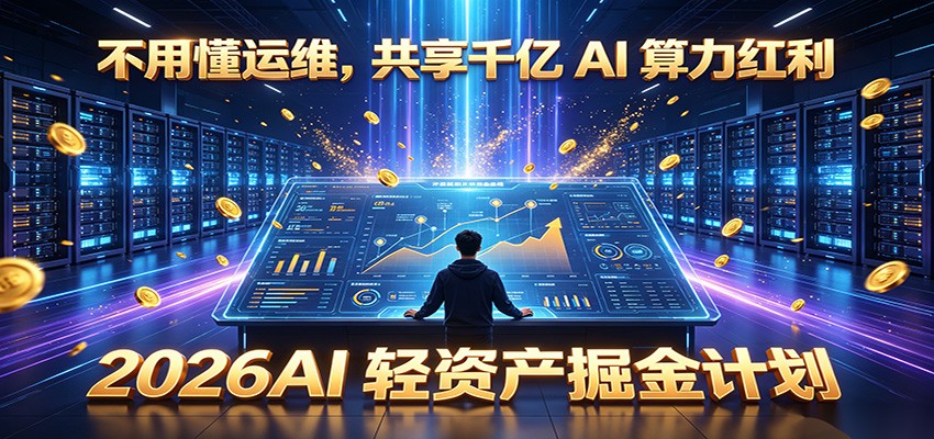 不用懂运维，共享千亿 AI 算力红利，2026AI 轻资产掘金计划-搞钱利器