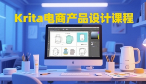 Krita电商产品设计课程，掌握从工具使用到创意落地的全链路设计能力-搞钱利器
