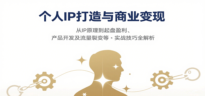个人IP打造与商业变现,从IP原理到起盘盈利、产品开发及流量裂变等实战技巧全解析-搞钱利器