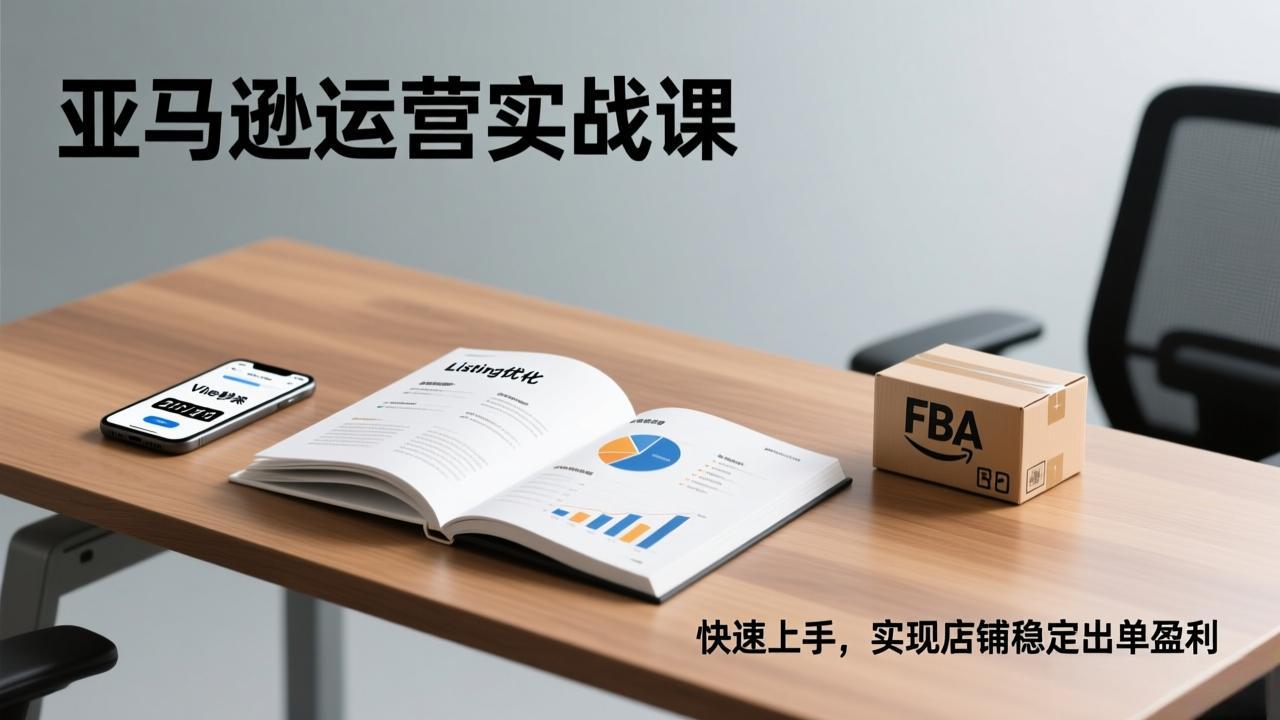 亚马逊运营实战课，Listing优化、Vine秒杀、FBA发货，快速上手，实现店铺稳定出单盈利-搞钱利器