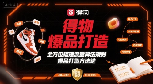 得物爆品打造，全方位梳理得物流量算法规则爆品打造规则-搞钱利器