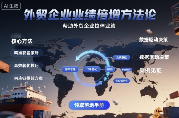 外贸企业业绩倍增方法论，帮助外贸企业拉伸业绩-搞钱利器
